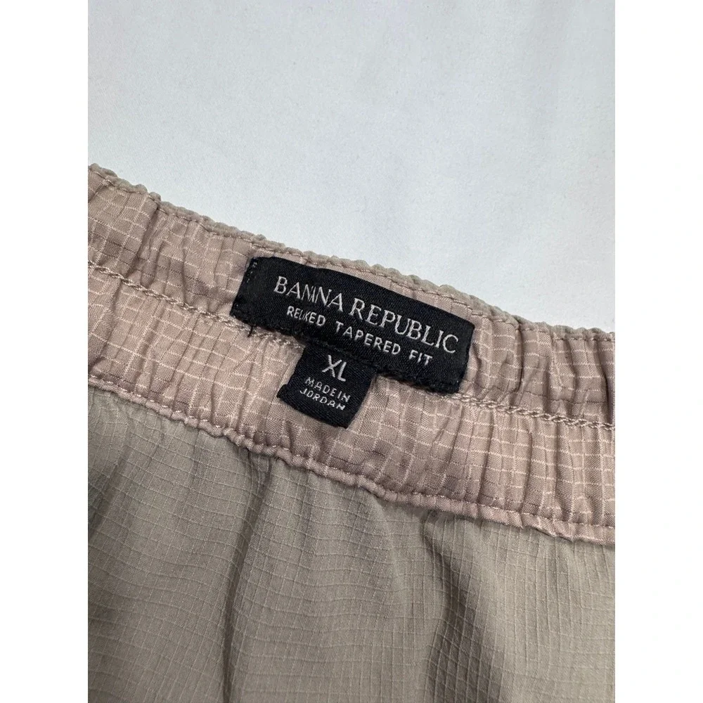 Banana Republic‎ Relaxed Tapered Fit Pants Size XL Khaki Mid Rise Drawcord Hem